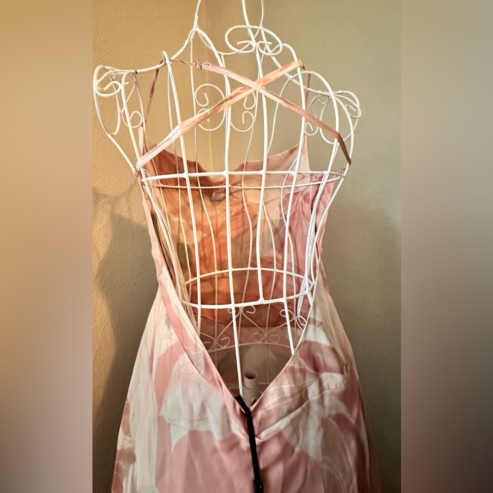 Retrofete Samara Silk Chiffon Dress in Dusty Pink Botanical $798 - Picture 14 of 16